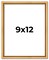 9x12 Classic Modern Gold Picture Frame - UV Acrylic, Foam Board Backing, Hanging Hardware